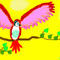 red-pink-bird by tinflake
